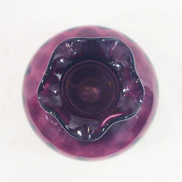 3 Vintage Amethyst Purple Glass Vases - Picture 4 of 12